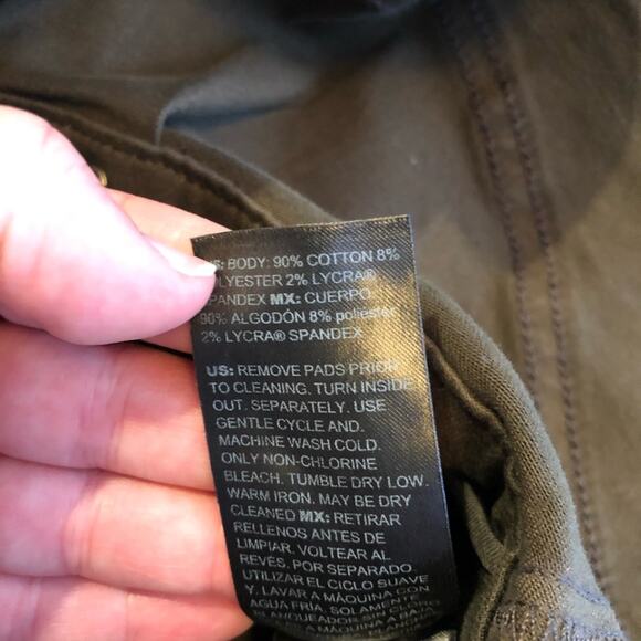 WHBM army green military style lace up waist jacket size Small - Picture 8 of 14